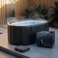 Cold Plunge Tub, 248 Gallon, 1 Horsepower, Heavy-Duty Ice Bath Tub for Athletes with Hot & Cold, Portable Inflatable Plunge Chiller with Water Treatment Kit, Immersion Therapy, Wifi (Black, 1 Set) — Studio Shot