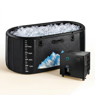 Cold Plunge Tub Designed for Athlete Recovery, 248 Gallon Capacity, 1 HP Chiller, WiFi Control, Water Treatment Kit